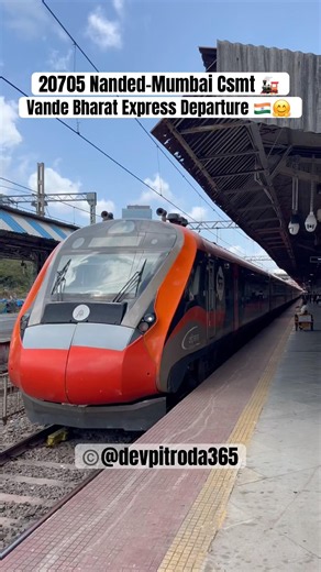 20705 Nanded-Mumbai Csmt Vande Bharat Express 🇮🇳🤗 #indianrailways #vandebharatexpress