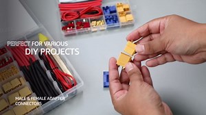 70 Pcs MADCATZ T-Plug EC3 EC5 XT60 XT90 Male & Female Connector Adapters with 14awg Silicone Wire and Heat Shrink Tubing for RC ESC Lipo Battery Motor Accessories (Pack of 70 PCS)