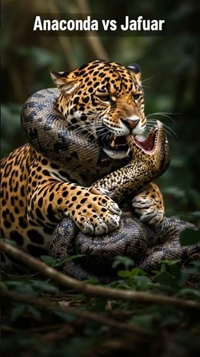 Jaguar Attacks Giant Anaconda — One Mistake Turns Fatal 😨 #Shorts