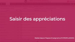 Saisir des appréciations