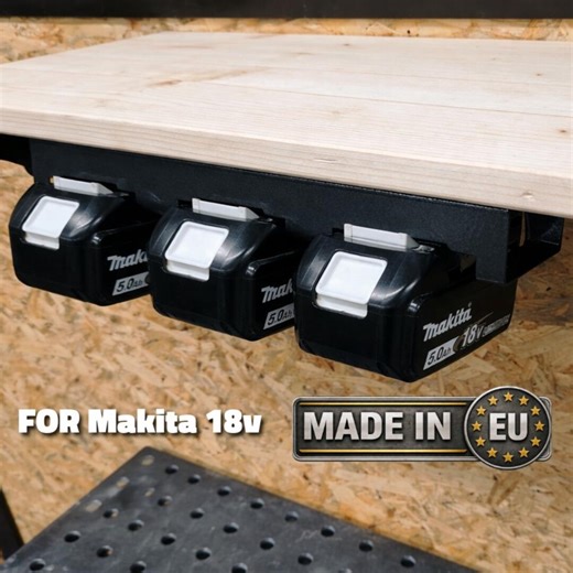Makita 18V Battery Holder Wall Mount for 3 Batteries, Under Shelf Storage, Steel Battery Rack, Workshop Organizer - Etsy