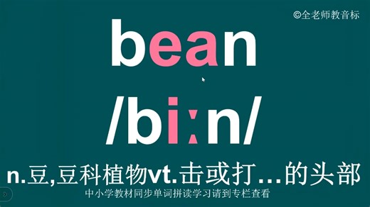 豆科bean音标拼读方法讲解