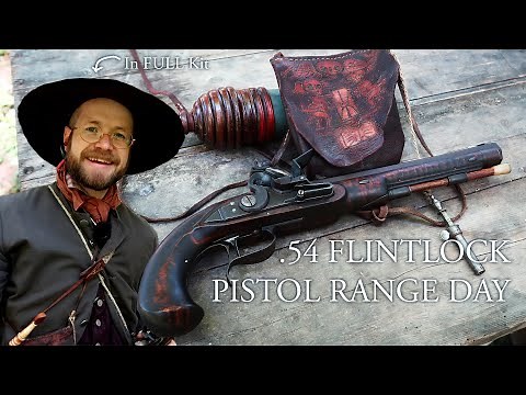 Shooting my .54 FLINTLOCK Kentucky Pistol in full 18th Century Gear | RW Wright Muzzleloading Pistol