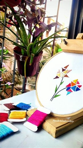 Simple Embroidery stitches//Nredle&Embroidery//short