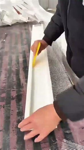EPS Profile Molding Fabrication Process Attaching Fiber Mesh to Prevent Cracking