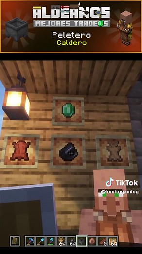 Aldeano Peletero / Caldero | Aldeanos caldera piel / cuero | Mejores tradeos para cada aldeano | Minecraft Java & Bedrock | Leatherworker Villager / Cauldron #minecraft #minecraftbuilding #minecraftbedrock #minecraftjava #gaming