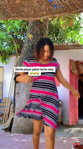 Dancing in Stylish Horizontal Stripes Dress