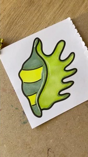 Relaxing Coloring ASMR | Green Seashell #asmr #shorts #ytshorts #asmrsounds