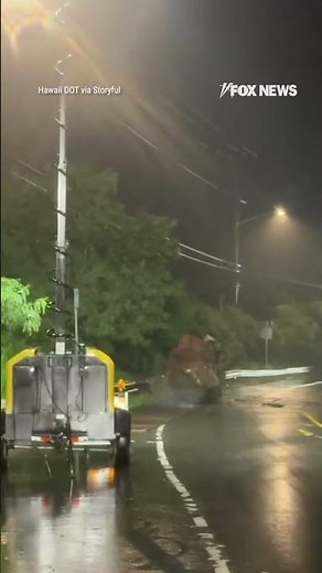 WATCH: Massive boulders crash onto Hawaii highway #foxnews #news #shorts #road #car