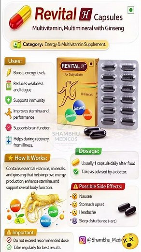 Revital H Capsules Uses & Benefits 💊 | Energy, Weakness & Immunity Booster Guide | #shorts