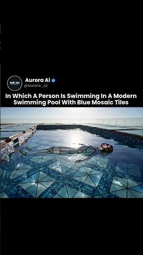 Dive into Calm 💦 | Blue Mosaic Swimming Pool Scene