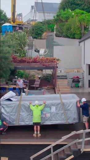 Installing a Swim Spa with a Crane 💪🚧