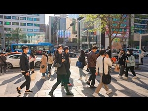 [4K HDR] Saturday Afternoon Walk in Gangnam Streets Seoul Tour Korea