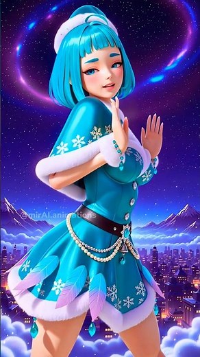 Mirai in cute santa outfit 🩵❄️ #oc #waifu #fashion #tyladance