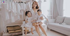 Hải Băng bầu to vẫn trễ nải khoe nội y bên 2 con, tiết lộ dự định sinh 11 đứa