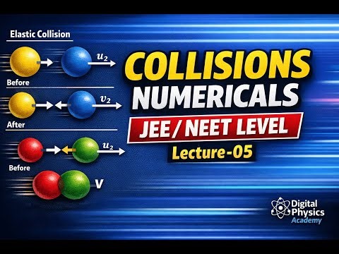Numericals on Collisions | Perfectly Elastic & Inelastic Problems | Lecture-05 | IIT-JEE Physics