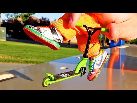 Finger Scooter & Ramp Set Unboxing | Pro Fingerscooter Tricks | Nike Mini Sneakers