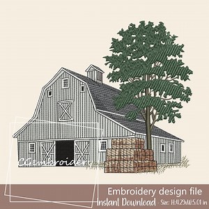 Farm Barn Embroidery File, Rustic Old Farm Barn Embroidery File, Farmhouse Machine Embroidery Pattern, Family Farm Ranch Embroidery Design - Etsy