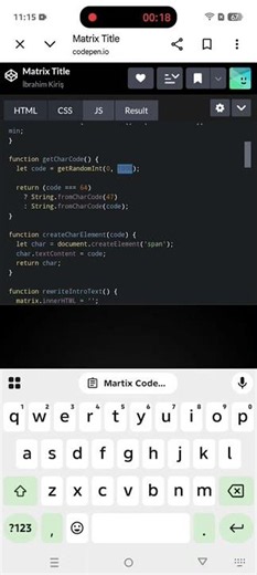 Matrix Title Codepen