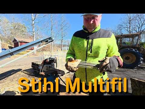 Fila Motorsågs kedjan med Stihl Multifil (Stihl motorsåg fila sågkedja)