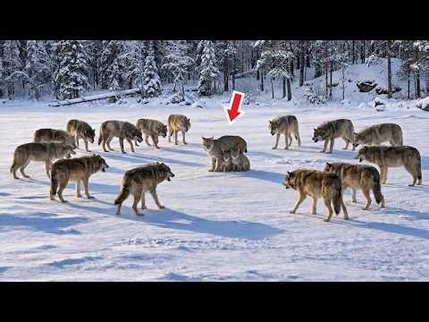 Hungry Wolves Surrounded the Lynx and Her Cubs. You Won't Believe How It All Ended!