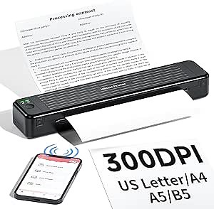 IOOIOO A80 Portable Thermal Printer 8.5x11 Letter Size, Tattoo Stencil Machine, no Ink Inkless, Bluetooth,for iPhone Android Mobile Phone Laptop PC,Home Office Travel-White