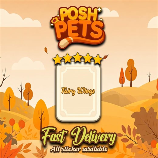 Fairy Wings 5 Stars Stickers Set 16-8 Monopoly_go Posh Pet Album Stickers - Etsy