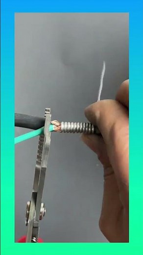 Using a spring and wire technique to create a strong and reliable electrical connection #electrician