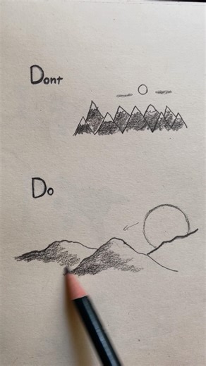 How to draw mountains✨#art #short #pendrawing #drawingtutorial #sketch