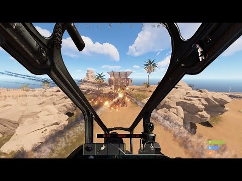 PLAYER CONTROLS the ATTACK HELICOPTER - Rust ft.HamesAlwaysWins, Omiae