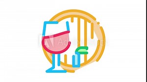 wine barrel Icon Animation. color wine barrel animated icon on white background