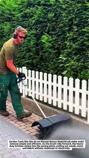Garden Tools Remove Weeds Fast with 45cm Manual Rotary Weed Brush