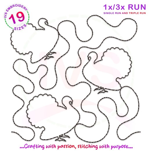 Thanksgiving Turkey Quilting Embroidery Design (digital Download) - Etsy