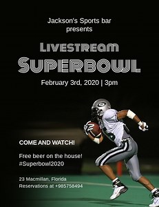 Livestream Superbowl Party Invitation Template