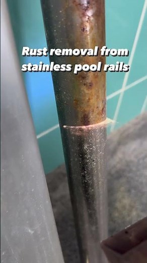 Rust removal from Stainless pool rails with laser