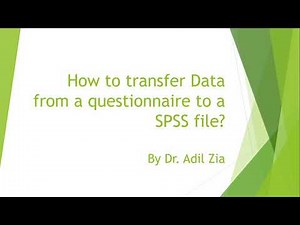 How to transfer data from a questionnaire to the SPSS file?