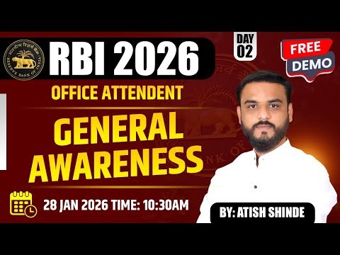 RBI Office attendant || Demo Lecture :-Day-02 || General Awareness || Atish Shinde