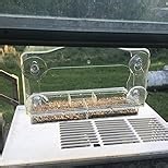 Window Bird Feeder Viewing Box - 10x6 Inches Acrylic Window Bird Feeder with 4 Strong Suction Cups, 3 Compartment Trays, Clear Birdfeeder with Enhanced Grip, Watching Cardinal for Cat