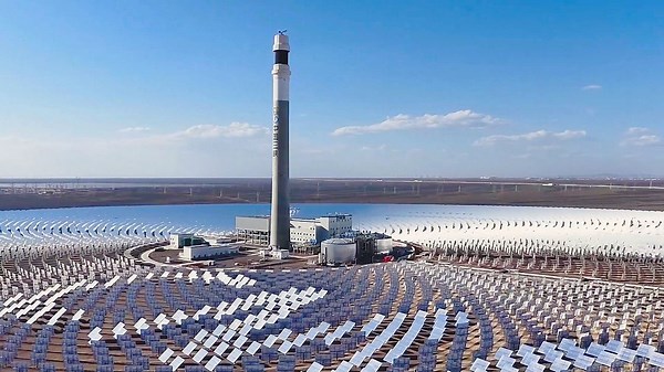 World's first dual-tower solar-thermal plant launched in China's Gobi Desert