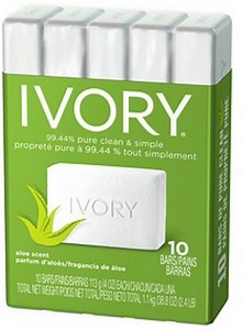Ivory Bar Soap, Bath Size, Aloe 10 Each