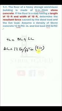 Problem 1-1: Determine the Resultant Force Due to Dead Load & Live Load | Structural Analysis