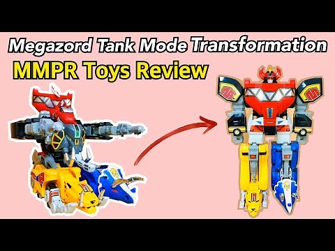 MMPR Toys Dino Megazord Tank Mode Transformation Review / Mighty Morphin Power Rangers Theme