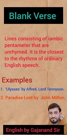 Blank Verse | Definition of Blank Verse | What is Blank Verse | Blank Verse a literary term |