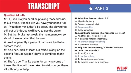 TOEIC Listening Test 2025 FULL Test 01 (Updated Version) Answers   Transcript-
