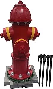 CUZOKOLA Dog Fire Hydrant Pee Post With 4 Stakes, 14.5 Inches Red Puppy Training Outdoor Ornament for Garden Yard Decorations