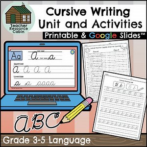 Grade 3-5 Cursive Writing Basics Unit (Printable   Google Slides™)