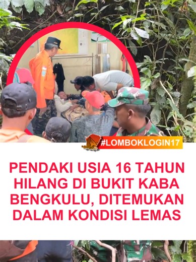 Abim Berlian (16), pelajar SMK Negeri 2 Kabupaten Rejang Lebong, Provinsi Bengkulu, sempat dinyatakan hilang di Bukit Kaba, kawasan gunung berapi Kaba. Korban akhirnya ditemukan dalam kondisi lemas. Kepala Unit Basarnas Rejang Lebong Yudhi Patria mengatakan, korban ditemukan pada Senin (19/1) sekira pukul 11.00 WIB, setelah dinyatakan hilang sejak Minggu pagi (18/1) sekira pukul 08.30 WIB saat melakukan pendakian di gunung api aktif di Provinsi Bengkulu tersebut.