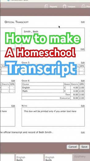 How to make a #homeschool transcript on Homeschool Planet #planner #reportcard #howto
