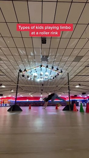 Entertaining Limbo Game at Roller Rink