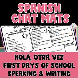 Greetings First Days of School Activities Spanish Chat Mat Speaking Writing